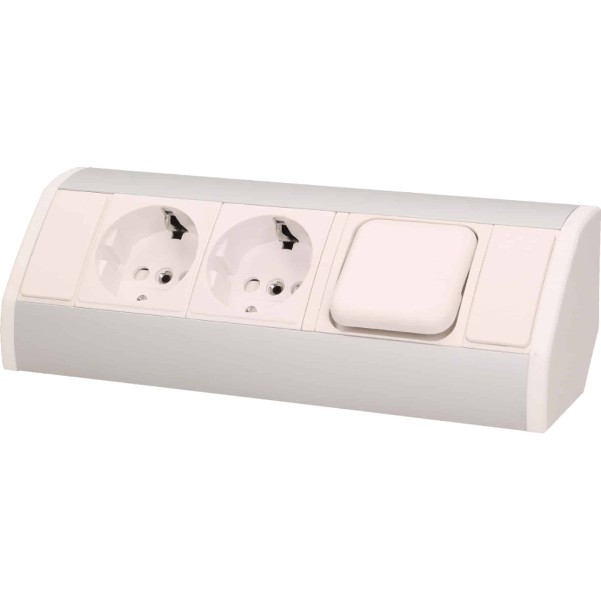 Multipriza 2 posturi Orno, 2P+E, de colt, alb, 16A, 9002 Electric Casa