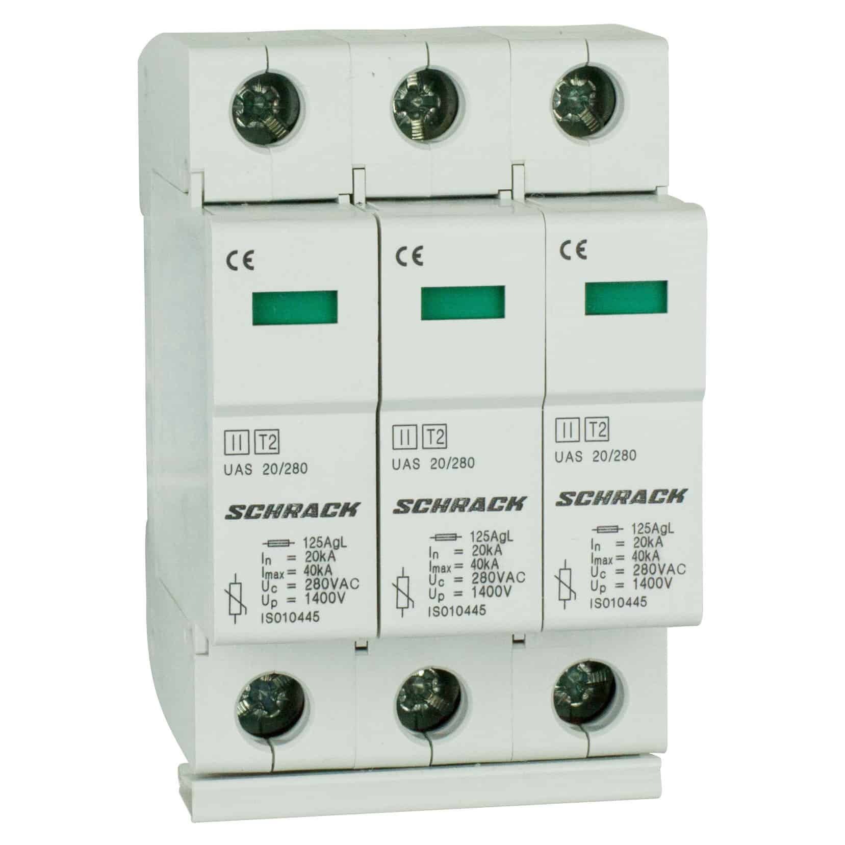 Descarcator la supratensiune Schrack, 3+0, debrosabil cu