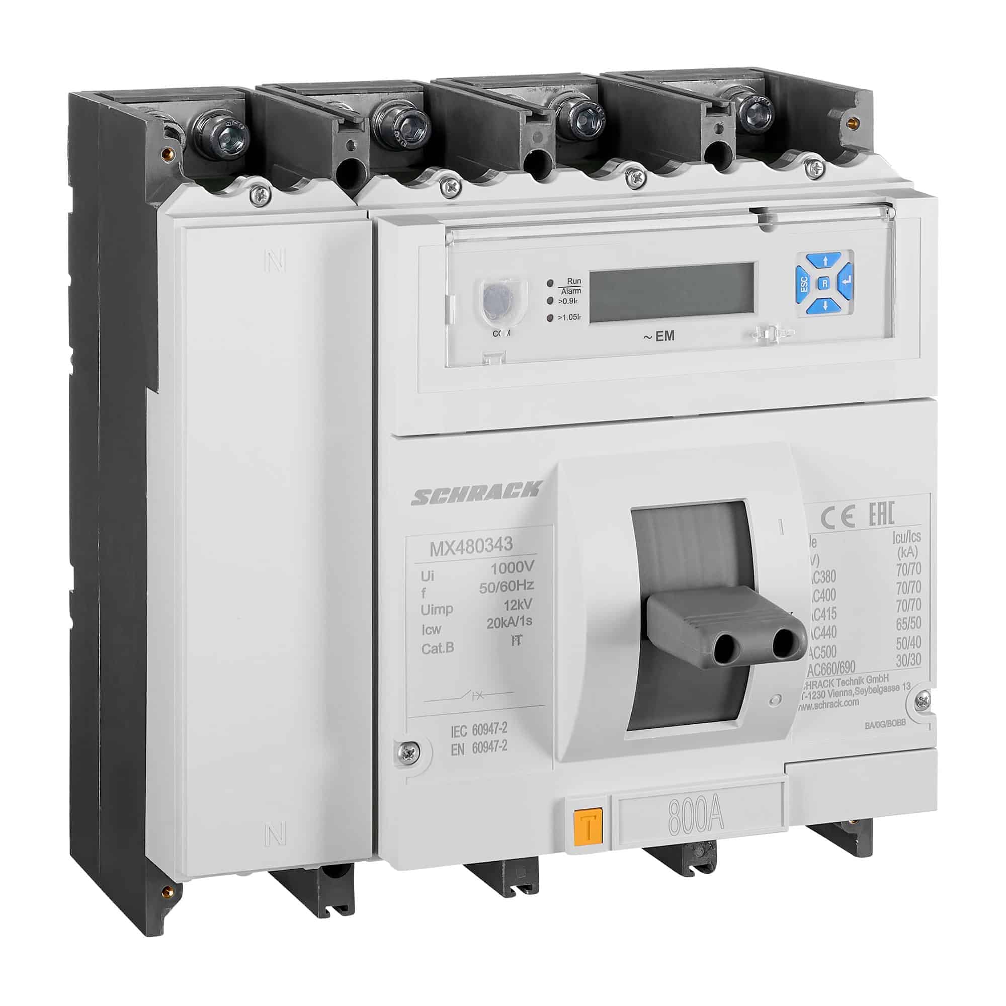 Intreruptor automat MCCB, marime 3, Schrack, 3P, 70kA, fix, 800A
