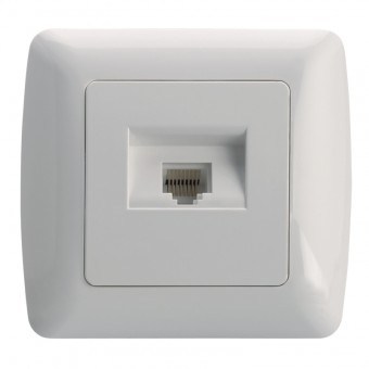 Priza RJ45 UTP simpla, incastrata, alb, Scame Kompas Electric Casa
