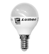 Bec LED Lumen, E14, sferic, mata, 3W, 3000K, 80x45mm