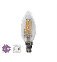 Bec LED decorativ Lumen, E14, lumanare, clara, 4W, dimabil, 2800K, 480lm