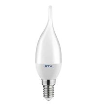 Bec LED GTV, E14, lumanare, 6W, 4000K, tip flacara, C30