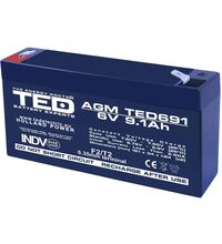 Acumulator 6V, AGM, VRLA, F1 / T1, 9.1A, TED691