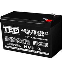 Acumulator 12V, AGM, VRLA, F1 / T1, 7.1A, TED1271 F1