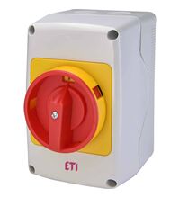 Comutator cu came ETI, de urgenta ON-OFF blocabil, in cutie, 3P, 25A, 0-1, 004773179
