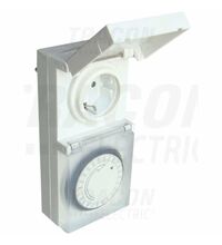 Priza programabila mecanica Tracon, zilnica, 16A, 15min, IP44