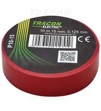 Banda izolatoare PVC Tracon, 10mlx15mm, rosu, P10-15
