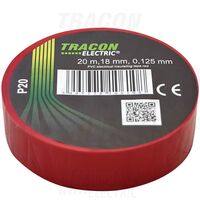 Banda izolatoare PVC Tracon, 20mlx18mm, rosu, P20