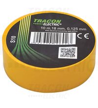 Banda izolatoare PVC Tracon, 10mlx18mm, galben, S10
