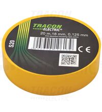 Banda izolatoare PVC Tracon, 20mlx18mm, galben, S20