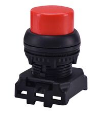 Buton comanda ETI, cu revenire, buton in relief, rosu, 004771260
