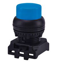 Buton comanda ETI, cu revenire, buton in relief, albastru, 004771265