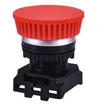 Buton comanda ETI, ciuperca (avarie) fara retinere, rosu/crom, 004771281