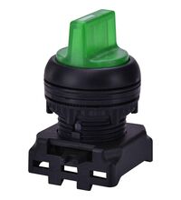 Selector cu maneta scurta cu retinere, luminoasa, verde, 0-1, ETI, 004771331