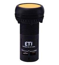 Buton comanda ETI, cu revenire, 1ND+1NI, galben, 004771472