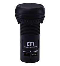 Buton comanda ETI, cu revenire, 1ND+1NI, negru, 004771473