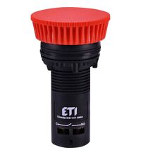Buton comanda ETI, ciuperca (avarie) cu revenire, 1ND, rosu, 004771480