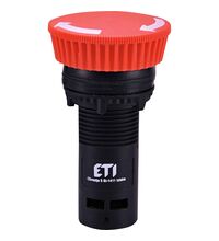 Buton comanda ETI, ciuperca (avarie) cu retinere, 1NI, rosu, 004771483