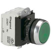 Buton comanda Legrand, cu revenire, 1ND+1NI, verde, 023752