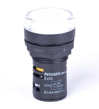 Lampa de semnalizare Noark, LED, cu revenire, alb, 230VAC, D22, 105483