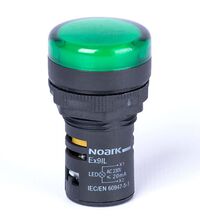 Lampa de semnalizare Noark, LED, cu revenire, verde, 400VAC, D22, 105489