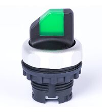 Selector cu maneta scurta cu revenire, luminoasa, verde, 1-0-2, Noark, 105529