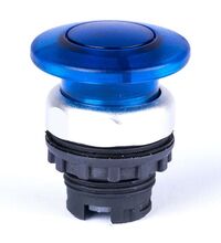 Buton comanda Noark, ciuperca cu revenire, 40mm, iluminat, albastru, 105644