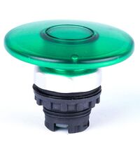 Buton comanda Noark, ciuperca cu revenire, 60mm, iluminat, verde, 105652