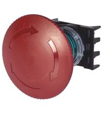 Buton comanda Scame, ciuperca (avarie) cu retinere, 60mm, rosu, 600VAC, D22, 590.PPFN1R6N