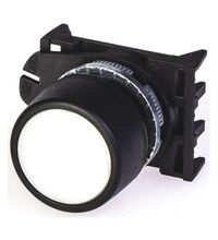 Buton comanda Scame, cu revenire si LED, alb, 600VAC, D22, 590.PPRL5