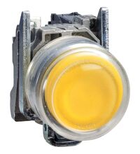 Buton comanda Schneider, cu revenire, etans, 1ND, galben, XB4BP51