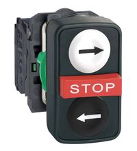 Buton comanda Schneider, Start-Stop cu revenire, 1ND+1NI+1ND, negru/rosu, XB5AA711237