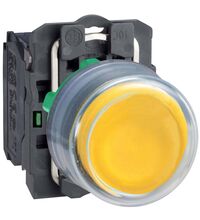 Buton comanda Schneider, cu revenire, 1ND, galben, XB5AP51