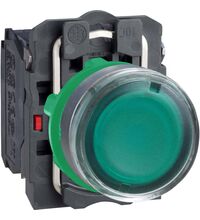 Buton comanda Schneider, cu revenire si LED, 1NI+1ND, verde, XB5AW33B5