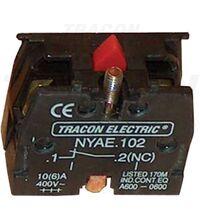Contact auxiliar Tracon, pentru buton de comanda/selector, 1NI, rosu, NYAE102