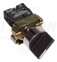 Selector cu maneta scurta cu revenire, 1NI+1ND, negru, 1-2, Tracon, NYBD45KST