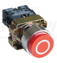 Buton comanda Tracon, cu revenire, inscriptionat ON, buton in relief, 1NI, rosu, NYGBA4322P