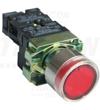Buton comanda Tracon, cu revenire si lumina ON, 1NI, rosu, NYGBW33P