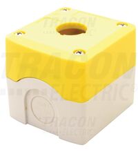 Cutie pentru comanda Tracon, neechipata, galben, 1 buton, IP65, NYGD-1YE