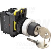 Selector cu cheie si revenire, 1ND+1NI, negru, 1-2, Tracon, NYK3-K24