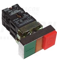 Buton comanda Tracon, Start-Stop, luminoasa, in relief, 1NI+1ND, verde/portocaliu/rosu, NYKK8465