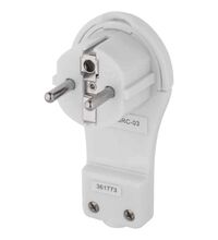 Stecher Emos, 2P+E, extraplat, alb, 16A, intrare cablu lateral