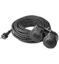 Prelungitor 2 posturi Emos, 2P+E, trafic greu, 20 metri, negru, 16A, 3X1.5mmp