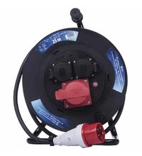 Derulator tambur PVC Emos, trifazic, 1 priza, (3P+N+E)+2x(2P+E), 3X1.5mmp, 25 metri
