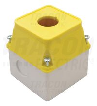 Cutie pentru comanda Tracon, neechipata, galben, joasa, 1 buton, IP44, TK/T1+F2S/