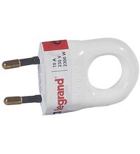 Stecher Legrand, 2P, alb, 10A, intrare cablu lateral