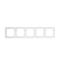Rama decorativa aparataj unitar Berker, orizontala, cu eticheta, 5 posturi, alb polar mat, S.1, 10259919