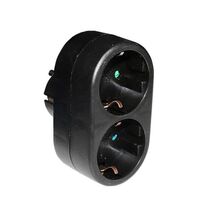 Stecher Lumen, dublu, 2P+E, negru, 16A, 15-0961