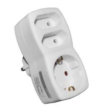Stecher Lumen, adaptor, 2P+E, la 2x2P, alb, 16A, 15-099